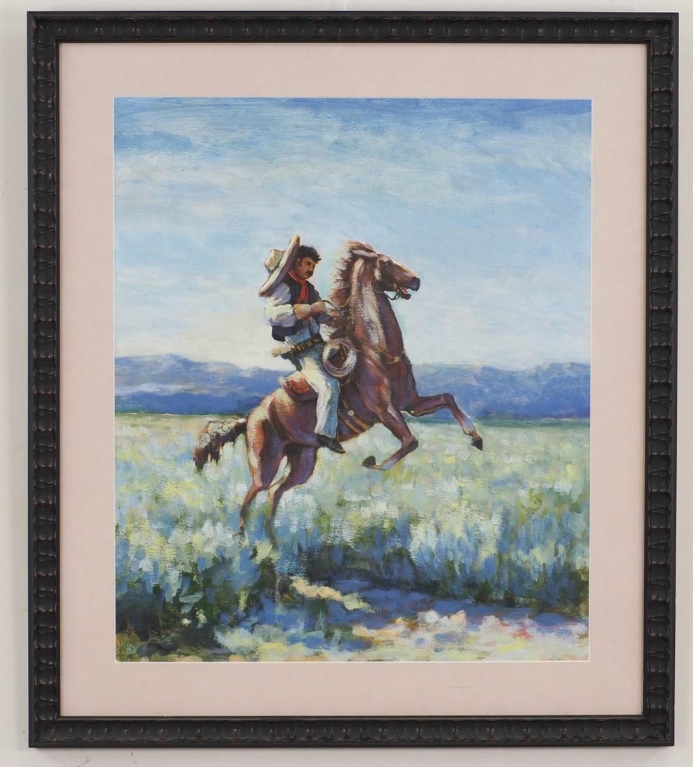 Oil on Board Painting: 33.5"x23.25" framed 