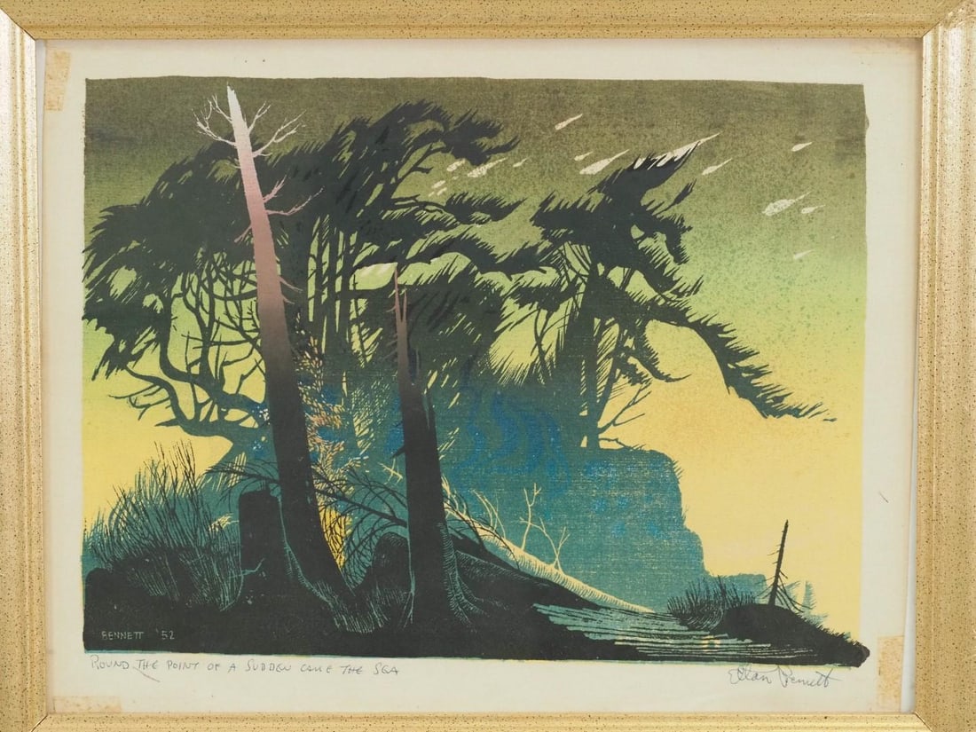 Ethan Bennett "Round the Point of a Sudden Came the Sea" Lithograph - 3