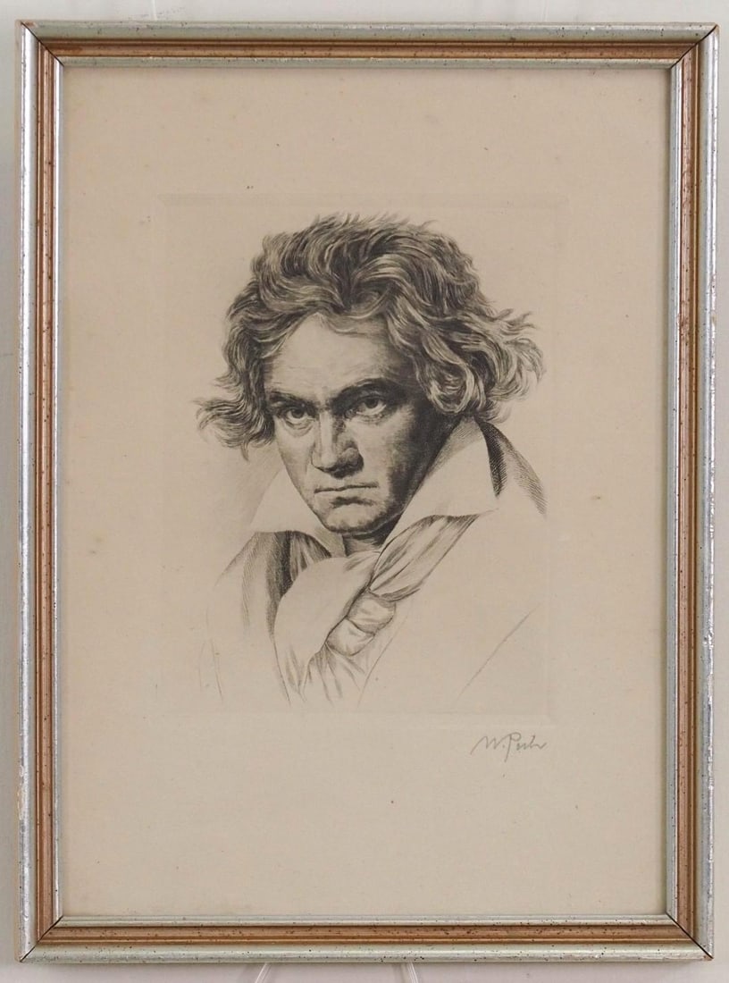 William Pech Etching of Beethoven - 2