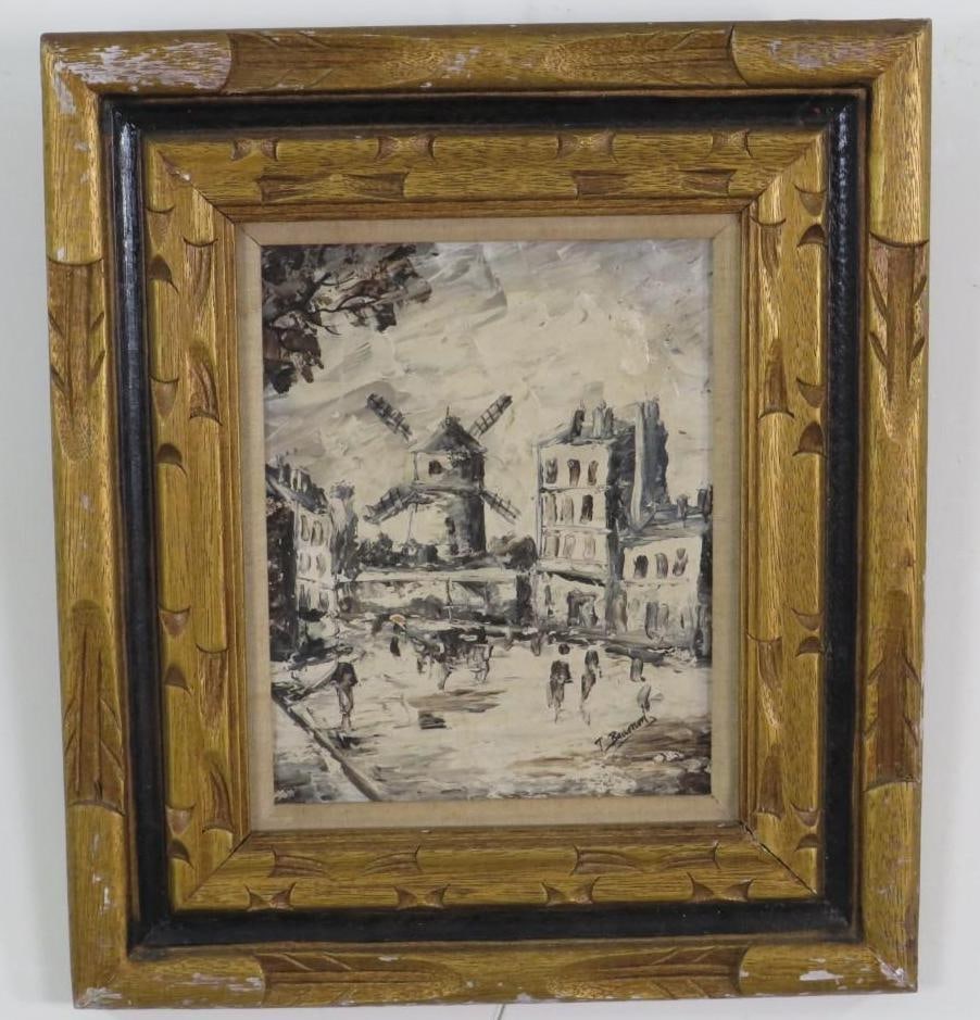 Oil on Masonite Painting: SLR, un identified signature, 16.25" x 14.25" framed, **Detached from Frame