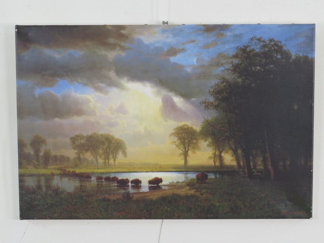 Albert Bierstadt Reproduction Print of "The Buffalo Trail 1867" - 2