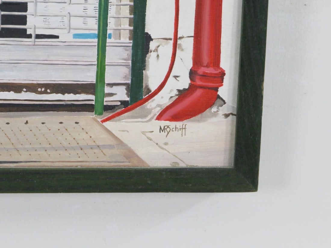 Mark Scheiff "Knitting Factory" Oil on Board Painting - 3