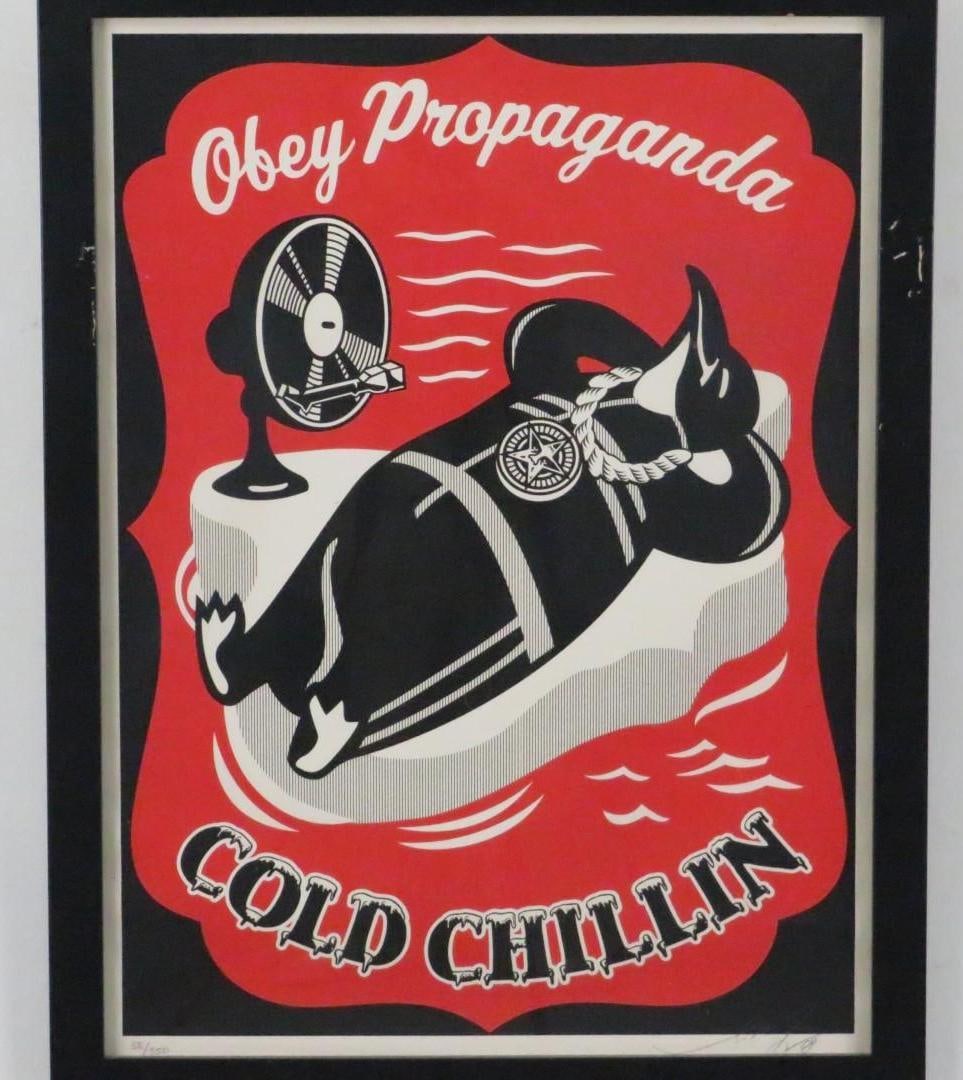 Shepard Fairly "Cold Chillin" Limited Screen Print: SLR "Shepard Fairly"; 38/350; 26" x 20" 
