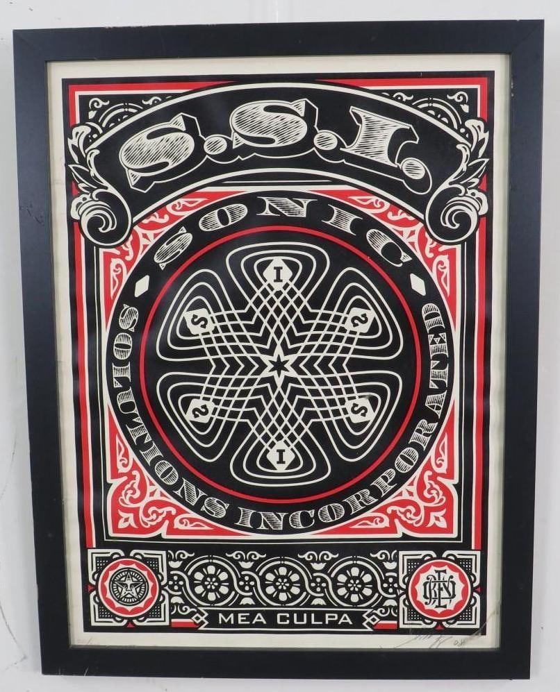 Shepard Fairly "SSI" Limited Screen Print: SLR "Shepard Fairly"; 241/300; 26" x 20" 