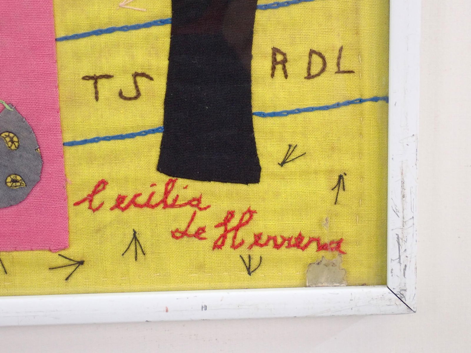 Cecilia Le Herrera Framed Embroidered Folk Art Quilt - 6