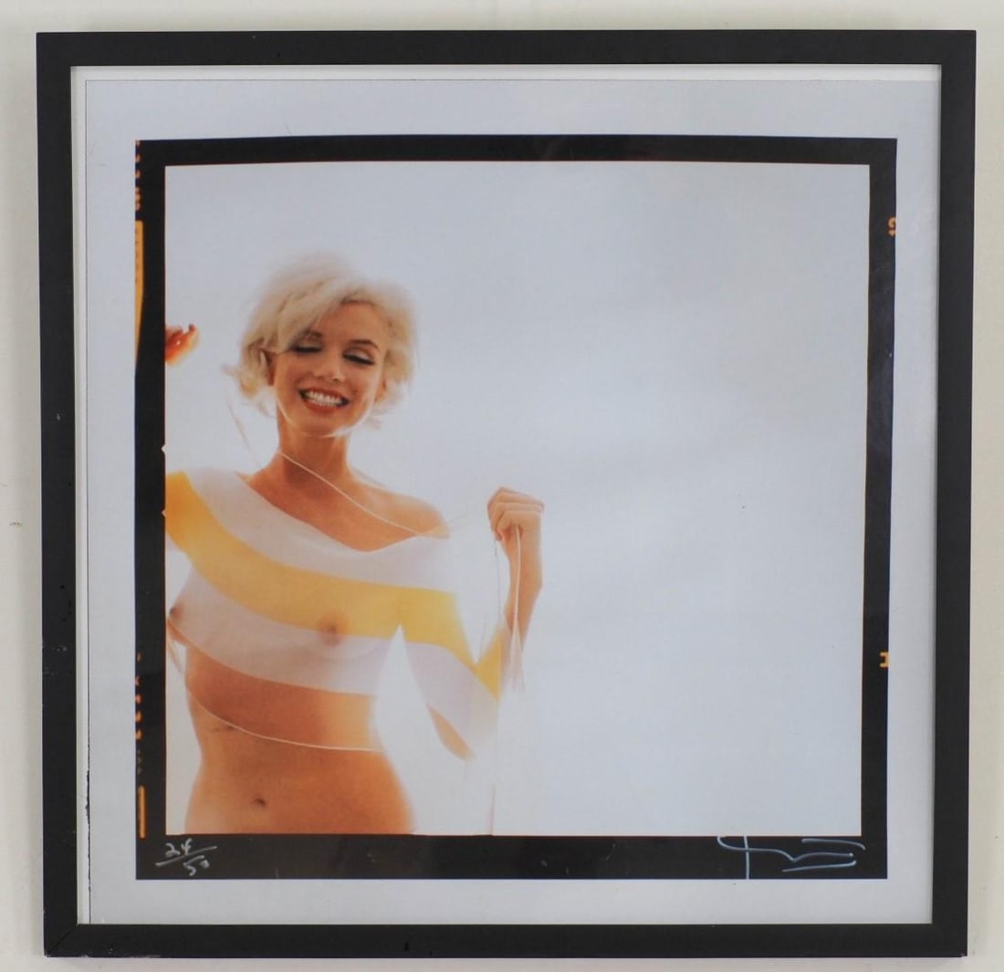 Bert Stern "Marilyn Monroe, Nude with Scarf", Photographic Print: 24/50, "Marilyn Monroe Nude with Scarf, from the Last Sitting," SLR, "Bert Stern" , 22.75" x 22.75" framed 