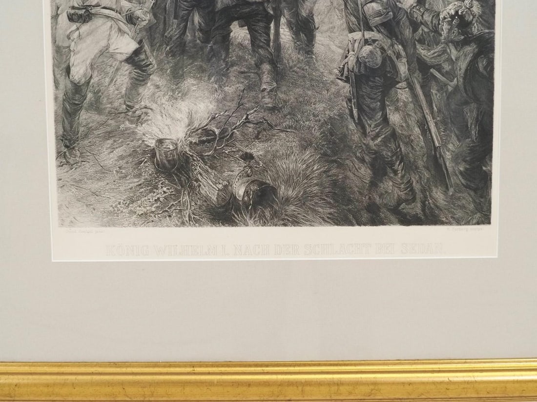 E. Forberg "Wilhelm I. Visits His Soldiers" Etching - 6