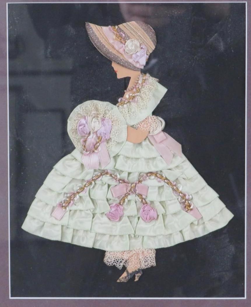 (2) Ribbon Embellished Paper Dolls "Ribbon Dolls" - 10