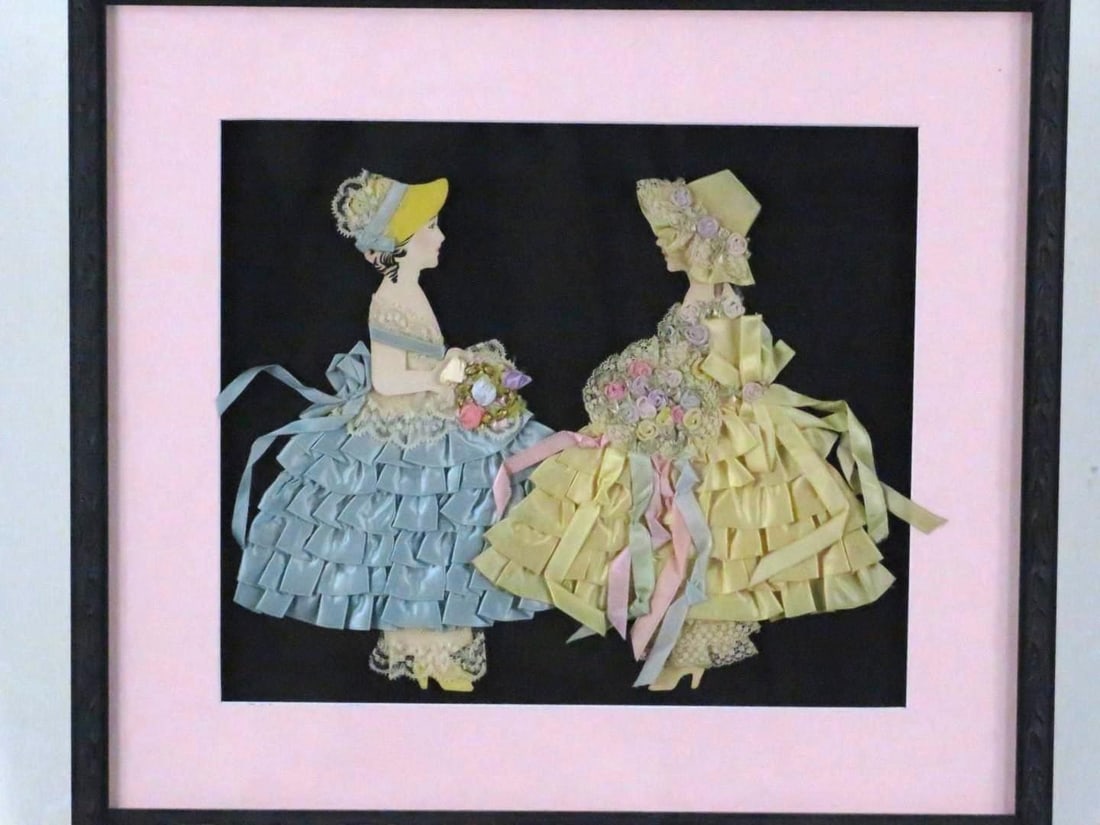 (2) Ribbon Embellished Paper Dolls "Ribbon Dolls" - 12