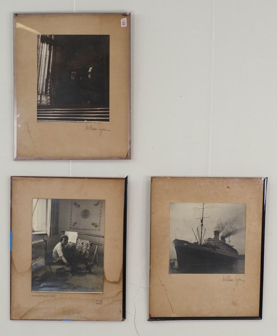 (3) William Lyons Photos: SLR "William Lyons", (3) 20 1/8" x 16 1/8", framed, **Frames Need to be Replaced 