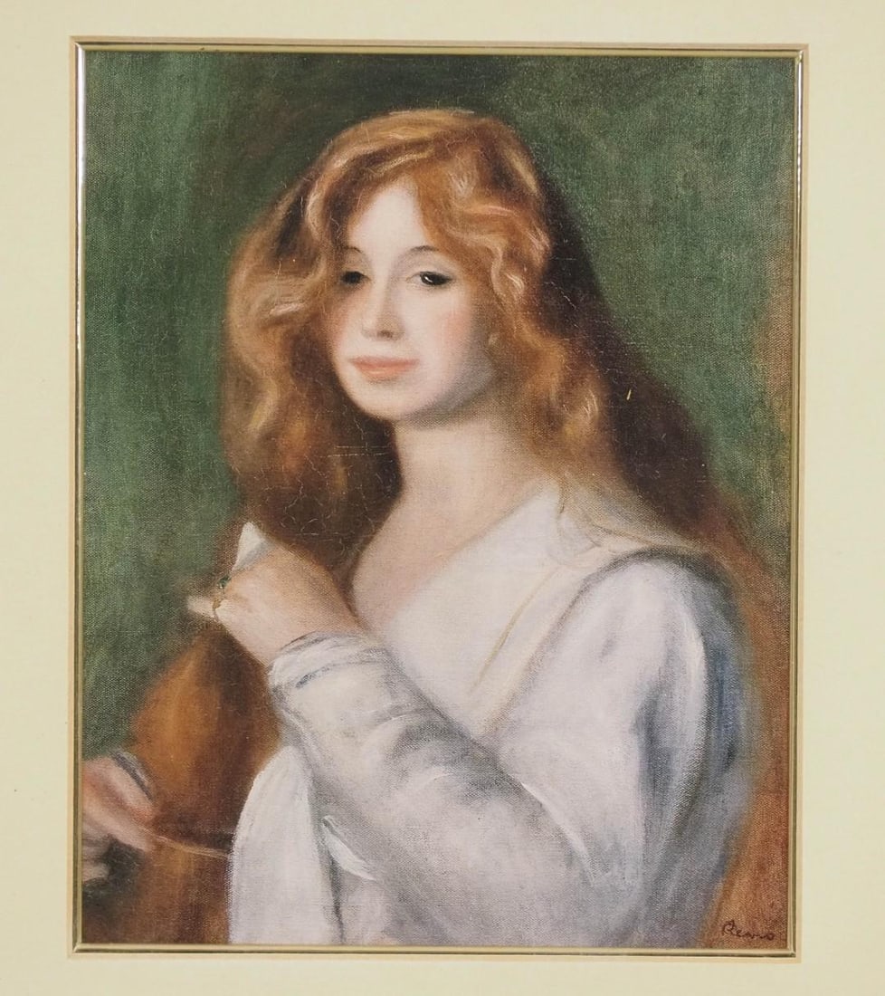 "Girl Combing Hair" Print on Paper - 4