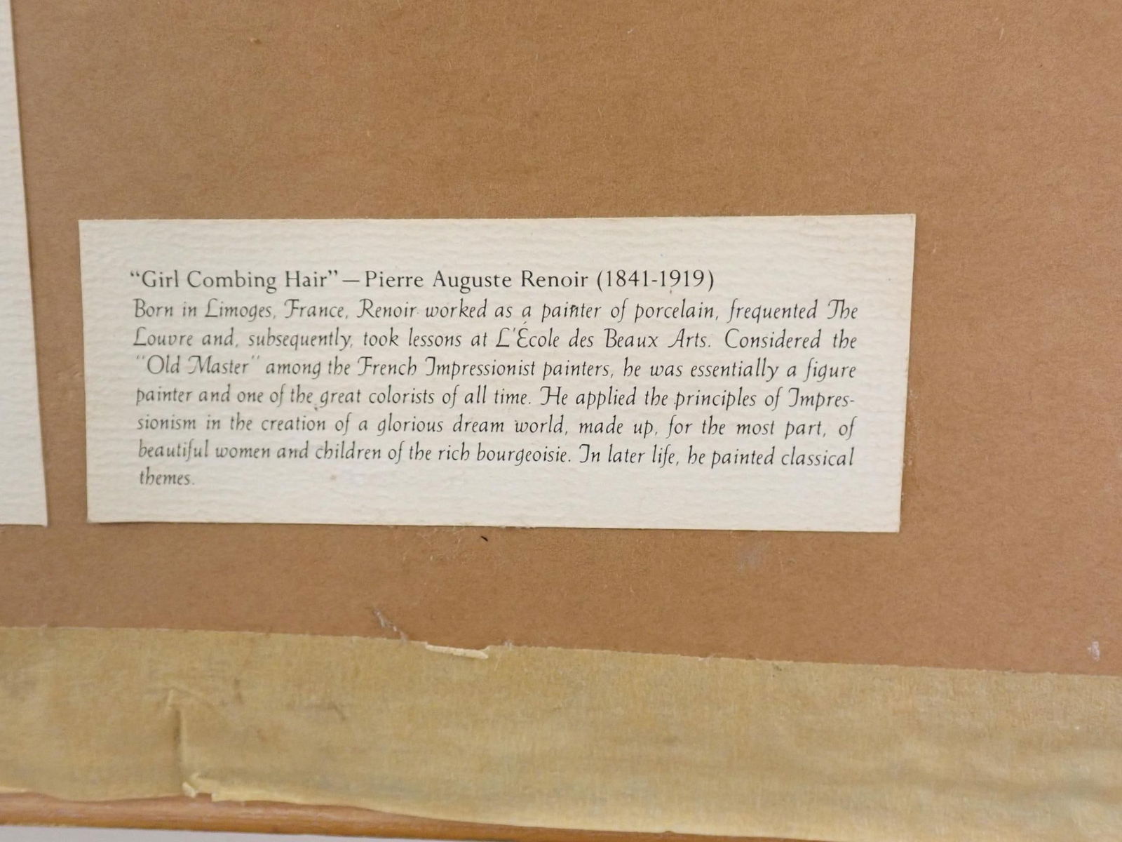 "Girl Combing Hair" Print on Paper - 7