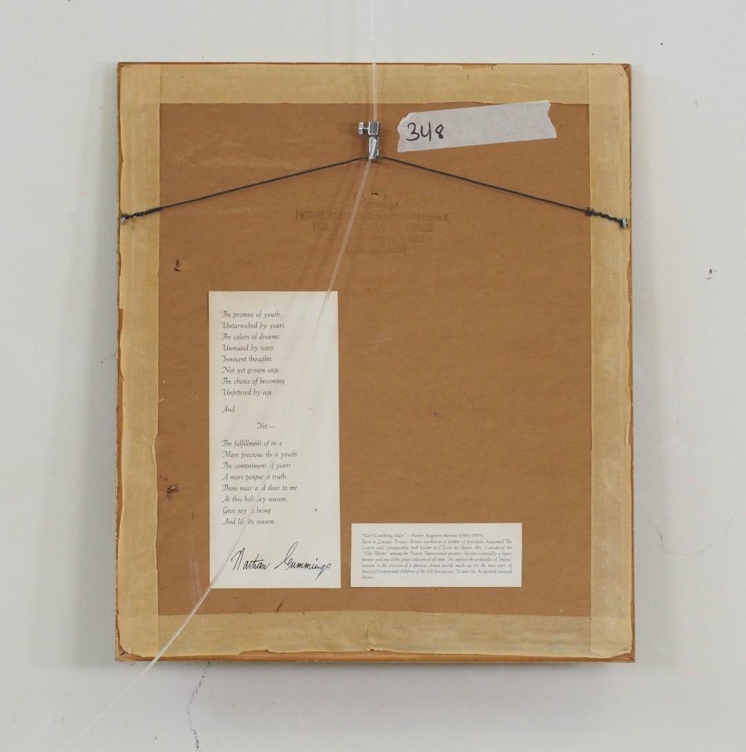 "Girl Combing Hair" Print on Paper - 8