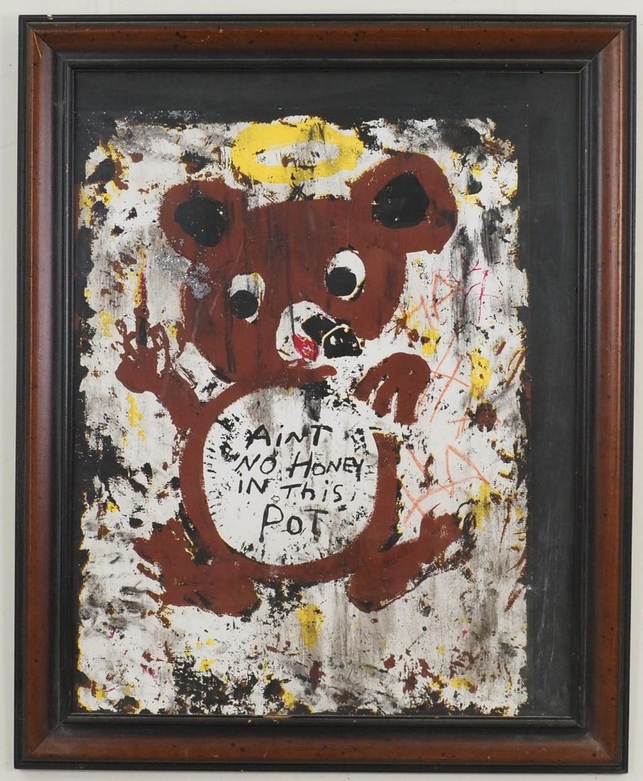Greg Haberny "Ain't No Honey in this Pot" Mixed Media on Paper: signed en reverso "Greg Haberny 2012, 8/50", 32.5" x 26.5" framed 