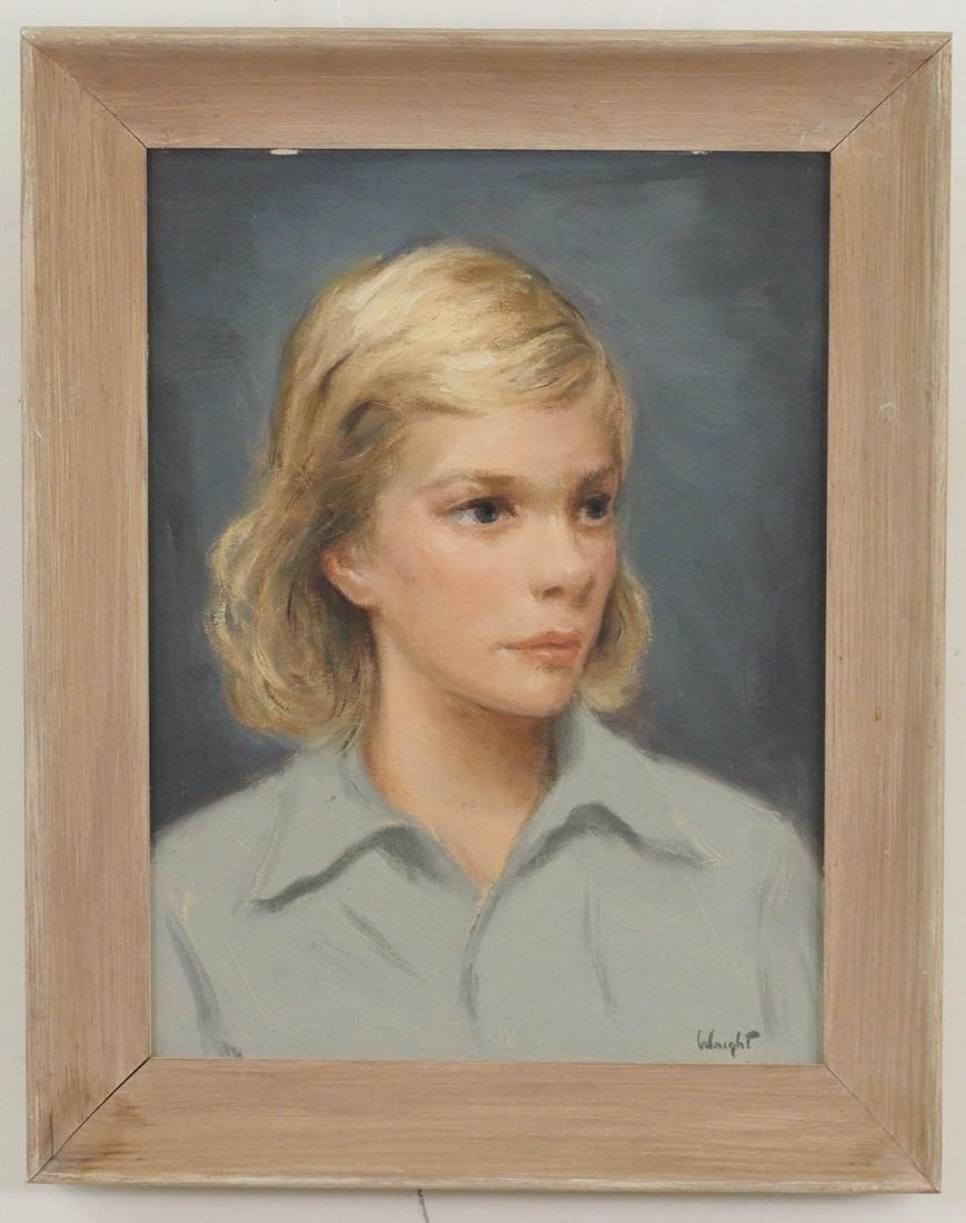 Stan Marc Wright "Portrait III" Oil on Panel Painting - 2