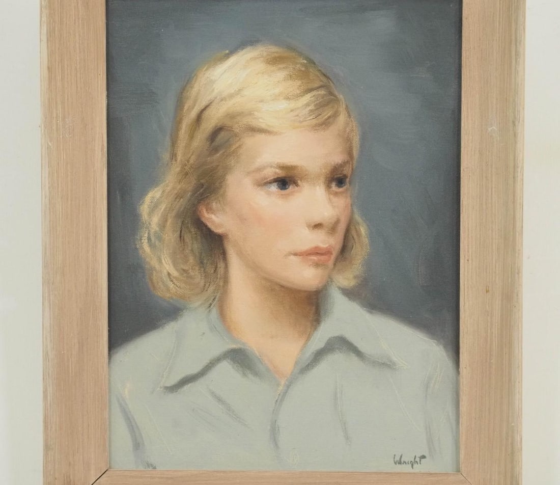 Stan Marc Wright "Portrait III" Oil on Panel Painting - 3