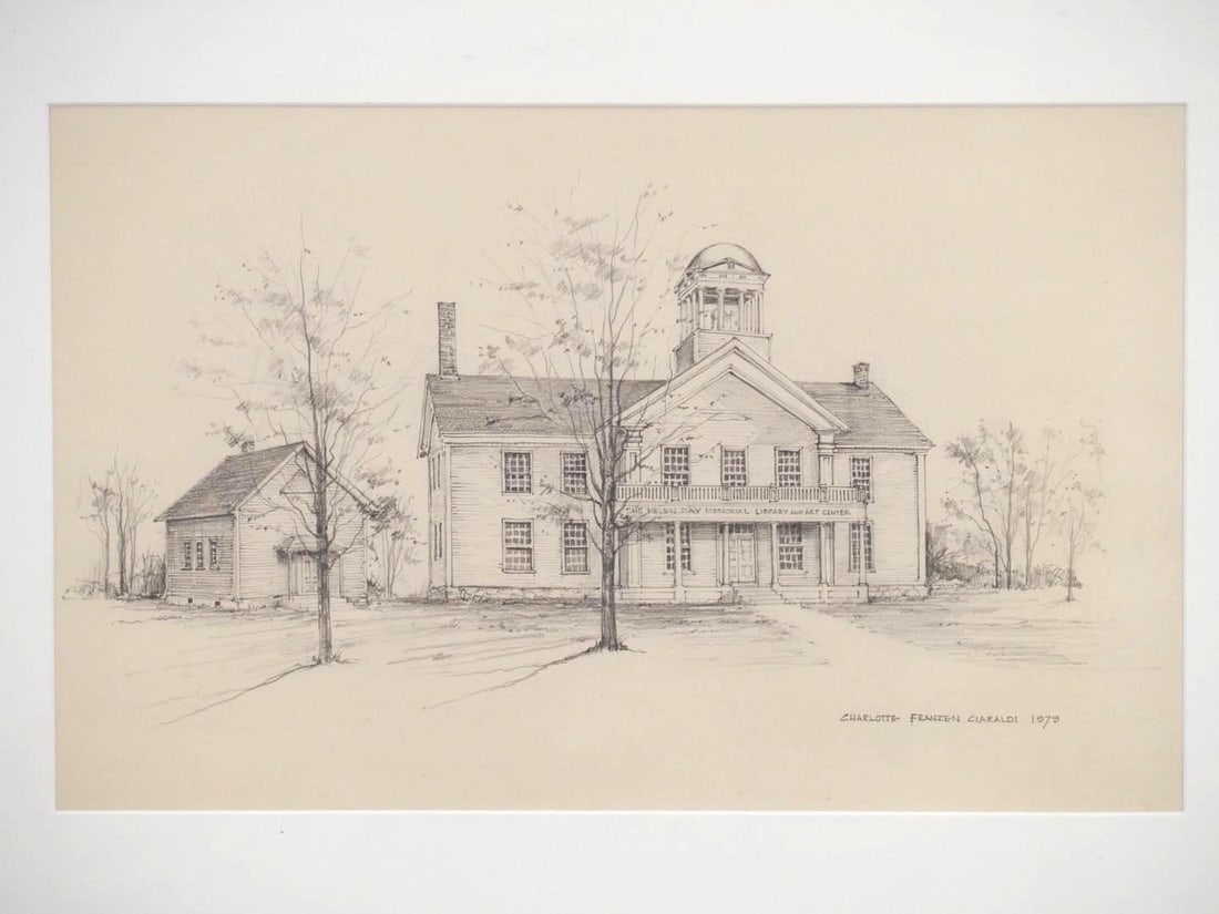 Charlotte Franzen Ciaraldi Pencil Sketch of Helen Day Art Center, Stowe, VT - 2