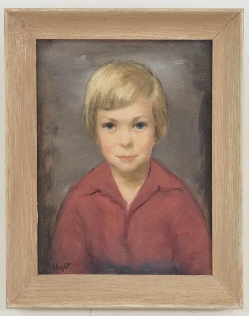 Stan Marc Wright "Portrait I" Oil on Panel Painting - 2