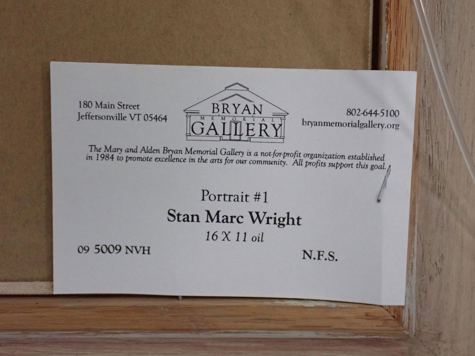 Stan Marc Wright "Portrait I" Oil on Panel Painting - 7