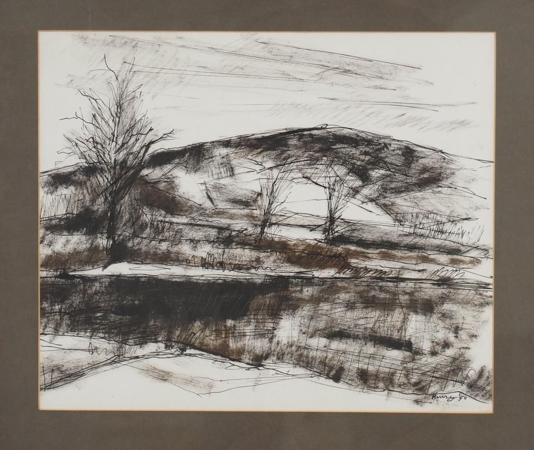Joe Henry "View of Ascutney" Mixed Media on Paper - 3