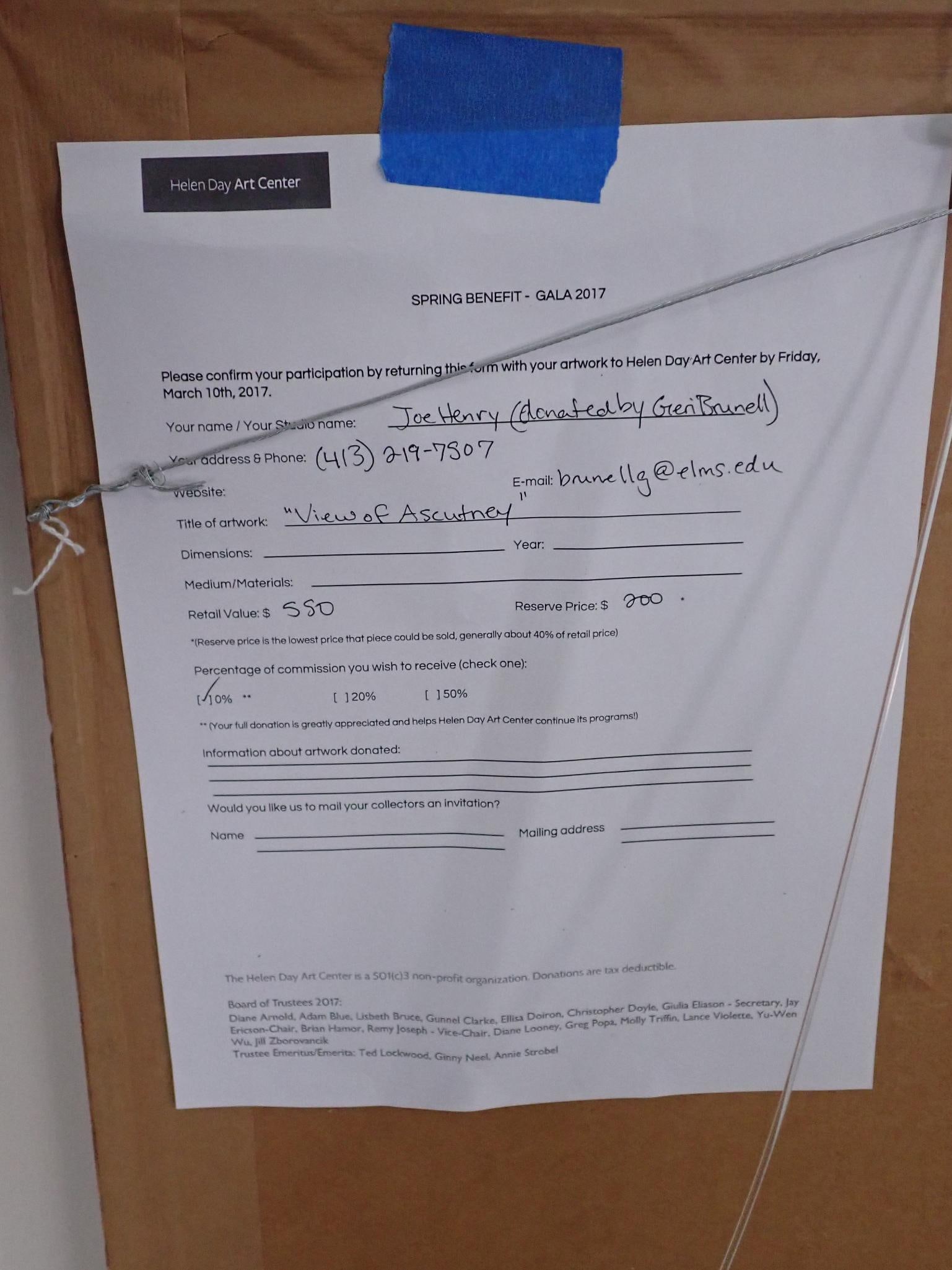 Joe Henry "View of Ascutney" Mixed Media on Paper - 5