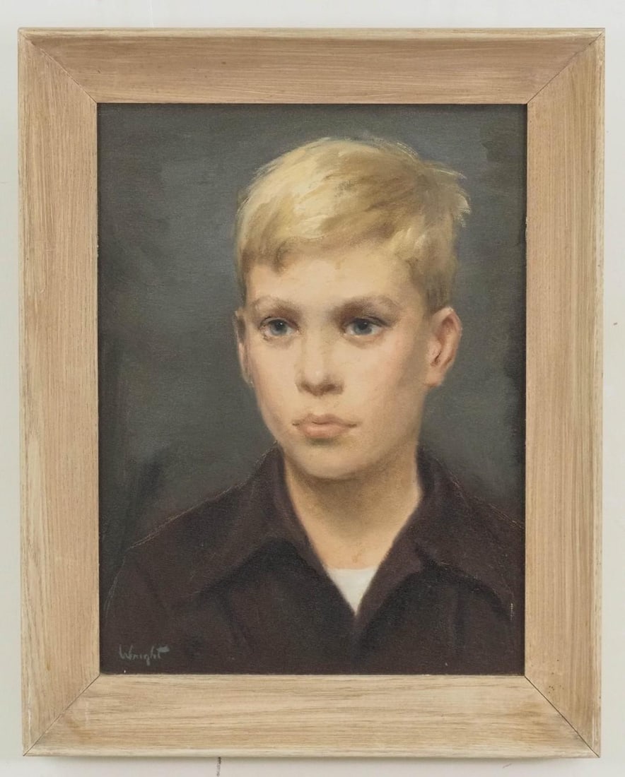 Stan Marc Wright "Portrait II" Oil on Panel Painting - 3