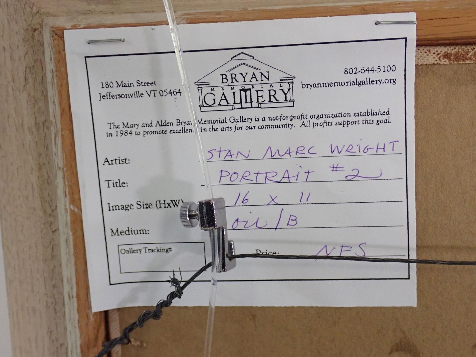 Stan Marc Wright "Portrait II" Oil on Panel Painting - 8