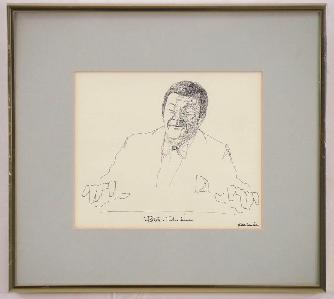 Bill Lewis "Peter Duchin" Pen of Paper Sketch - 4