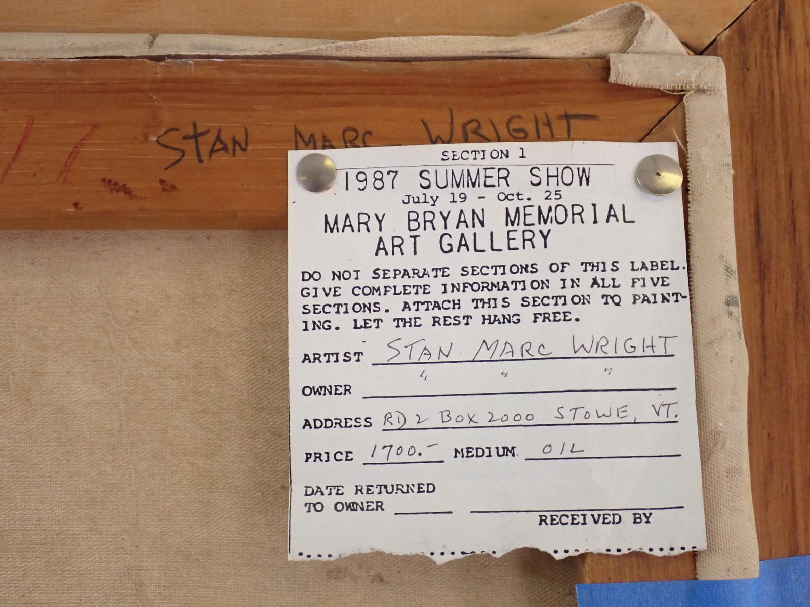 Stan Marc Wright "John Francis" Oil on Canvas Painting - 5