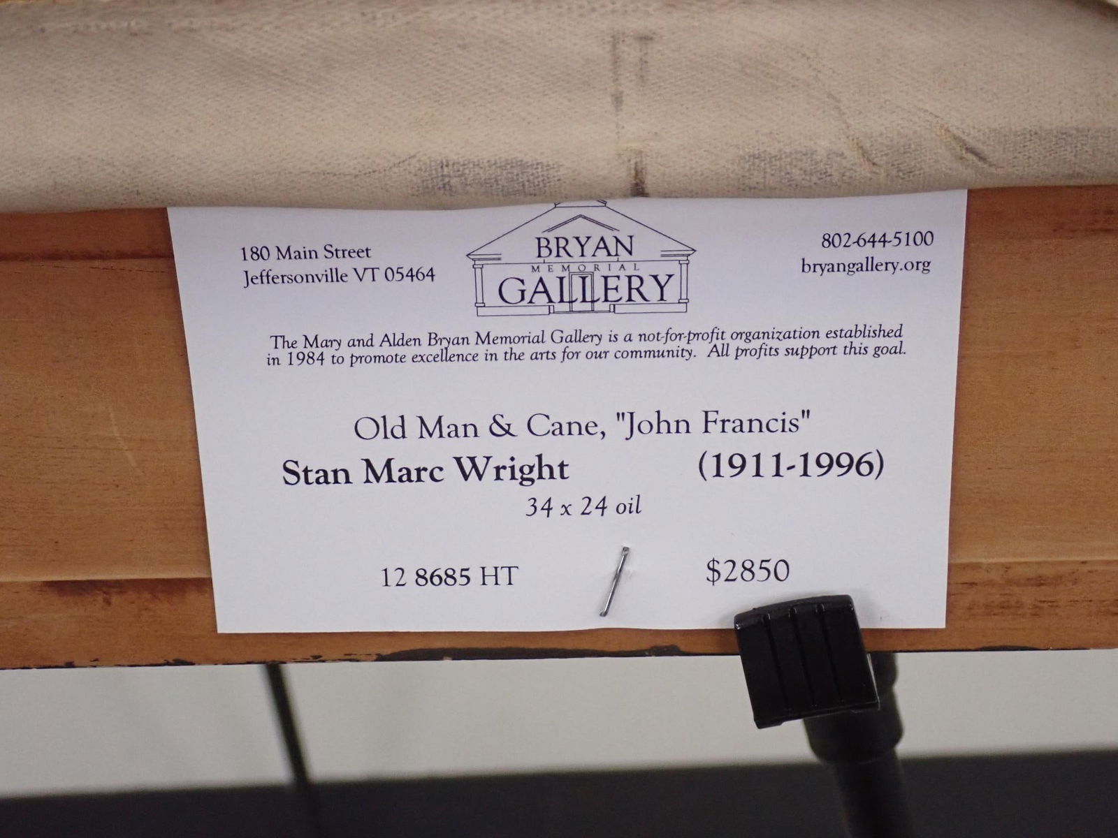 Stan Marc Wright "John Francis" Oil on Canvas Painting - 6