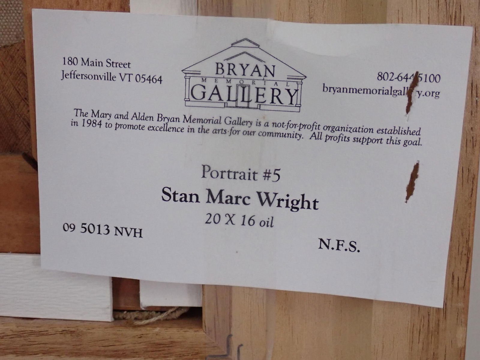 Stan Marc Wright "Portrait #5" Oil on Canvas Painting - 5