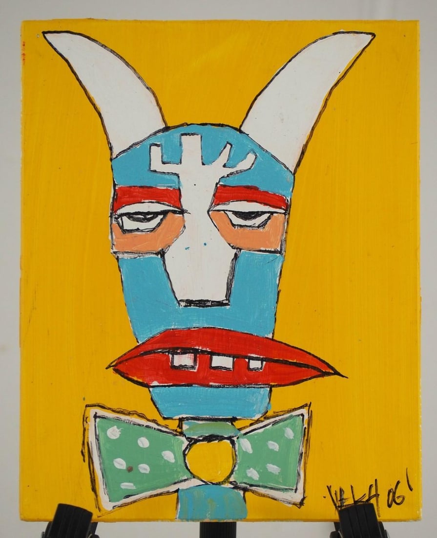 Mickey Welsh "11 Pound Howler" Acrylic on Cardboard - 3