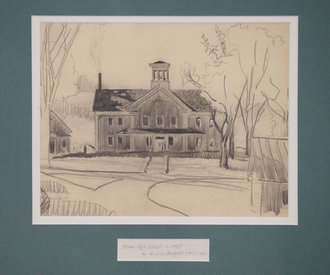 Walton Blodgett "Stowe High School, c. 1958" Pencil on Paper - 2