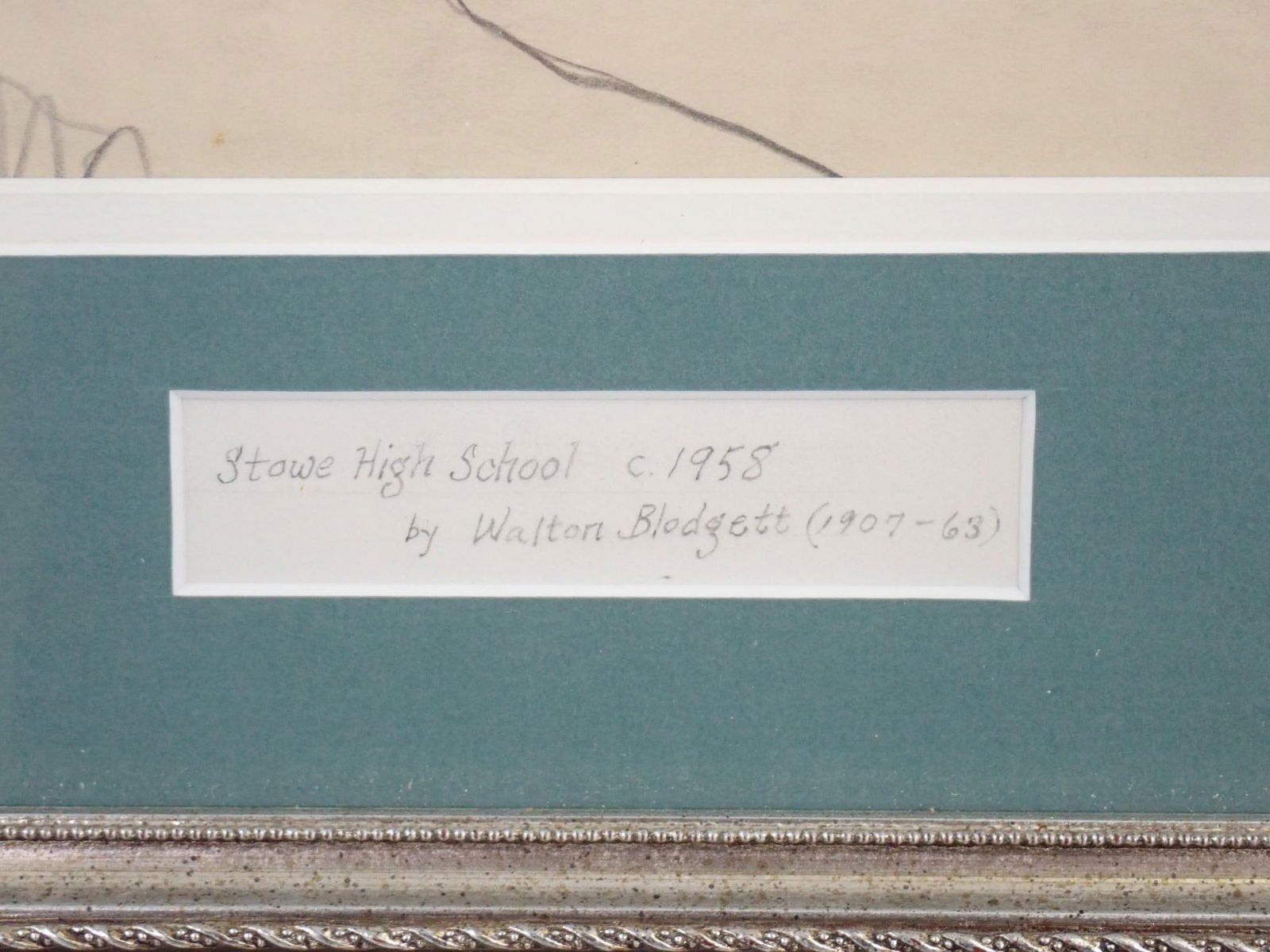 Walton Blodgett "Stowe High School, c. 1958" Pencil on Paper - 3