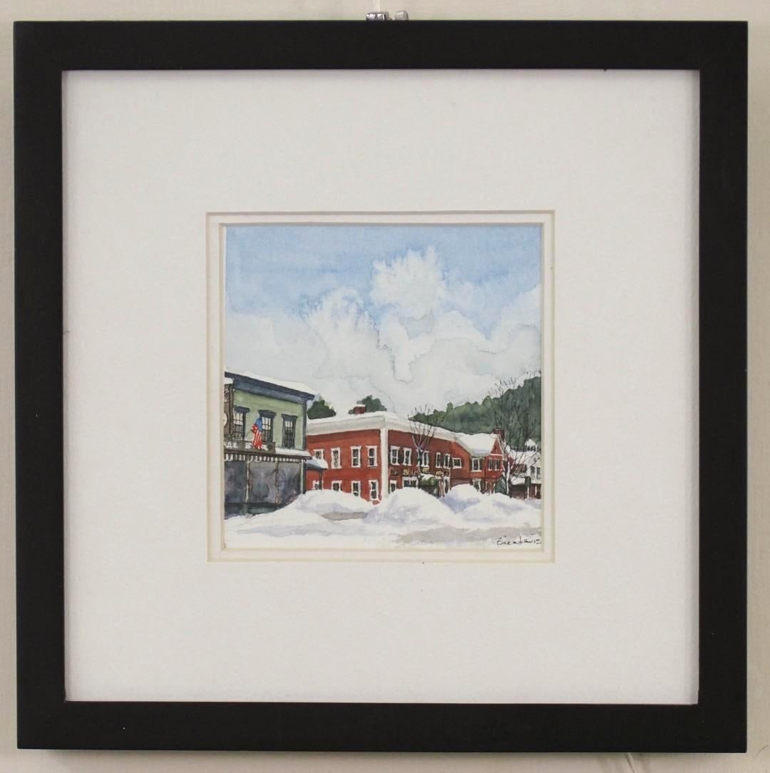 Bill Lewis Watercolor on Paper Painting: depicting Stowe Mercantile, SLR "Bill Lewis; 8.75" x 8.75" framed 