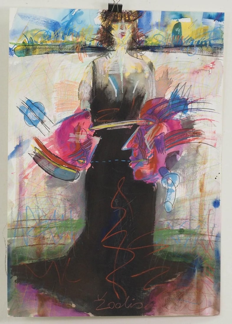 Vytautas Jurkunas "Zoolis" Pastel on Paper: ca 1993; "Vytautas Jurkunas" signed and titled en verso; 28.25" x 20" 