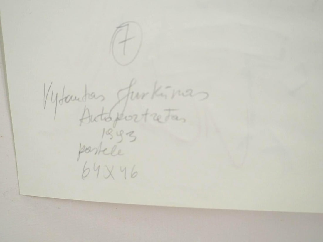Vytautas Jurkunas "Autoportretas" Pastel on Paper - 5