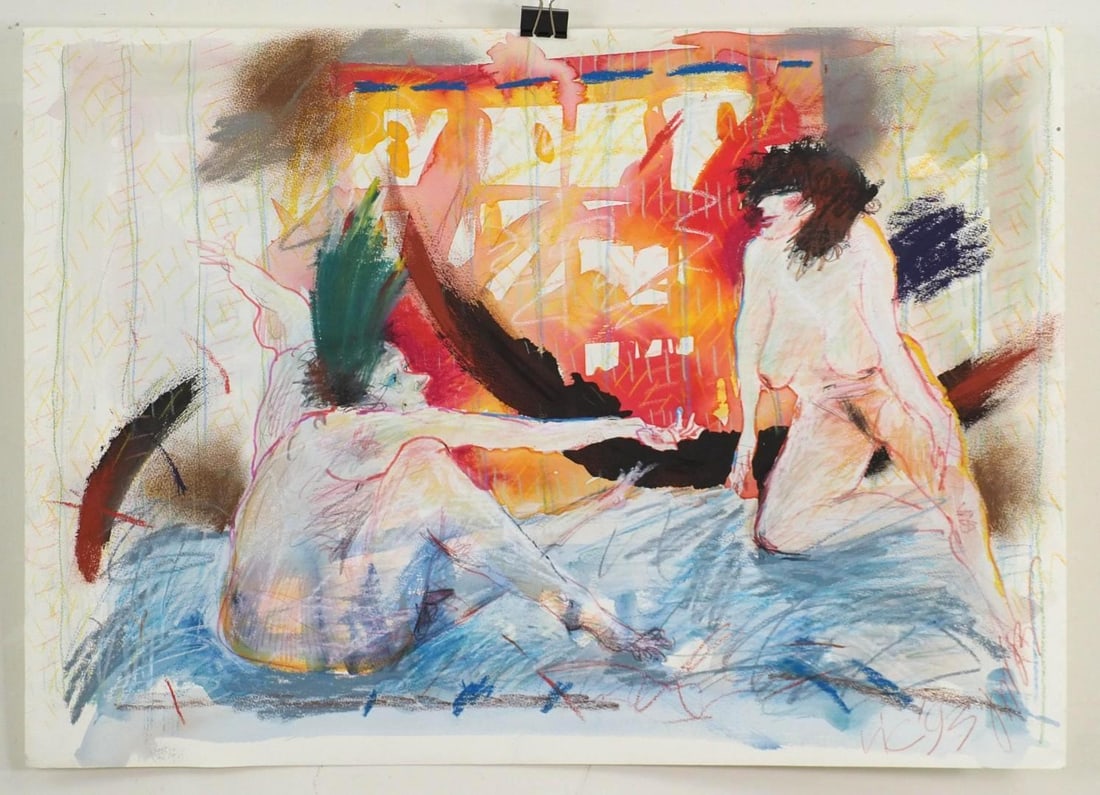 Vytautas Jurkunas Mixed-Media on Paper: ca 1993; "Vytautas Jurkunas" signed and illegibly titled en verso, 20" x 28.24"; 