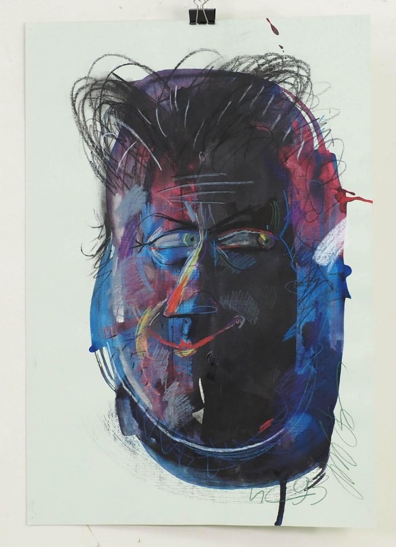 Vytautas Jurkunas Pastel and Ink on Paper: "Portutas", ca 1993; "Vytautas Jurkunas" signed and titled en verso, 25" x 17.75" 