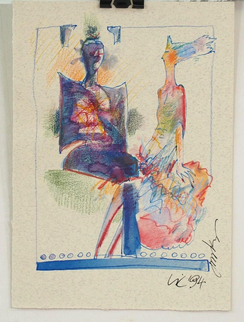 (3) Vytautas Jurkunas Ink, Pastel & Watercolor on Paper - 4