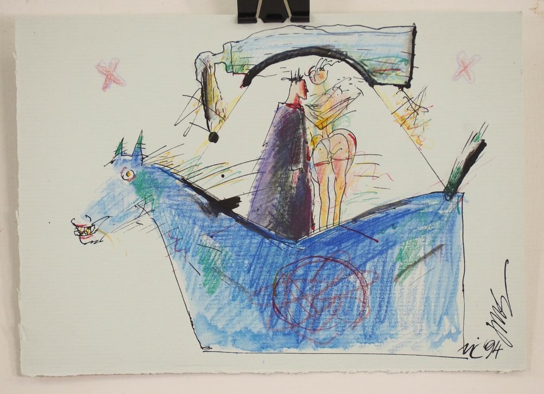 (3) Vytautas Jurkunas Ink, Pastel & Watercolor on Paper - 5