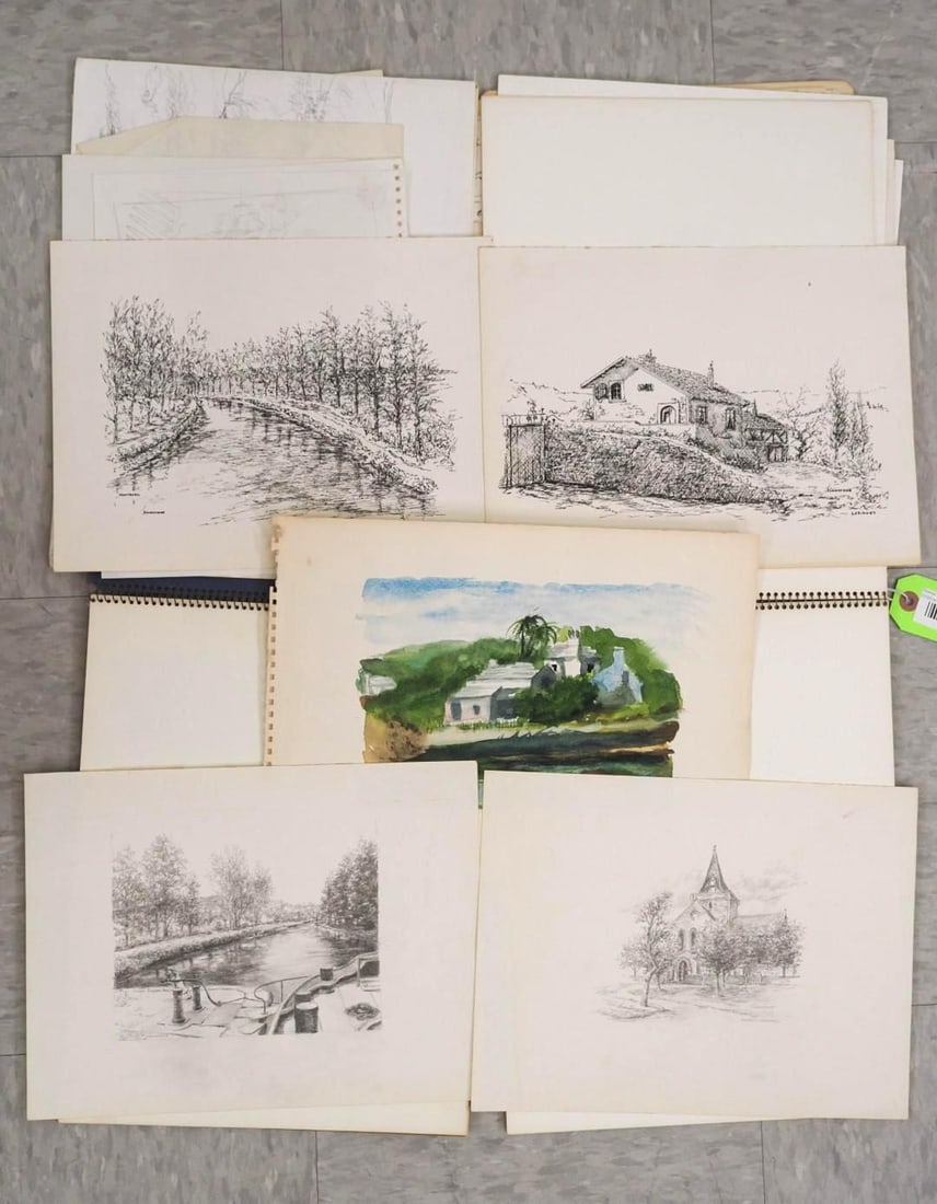 (2) Johnstone Sketchbooks of Pencil & Pen & Ink Drawings: (2) Johnstone Sketchbooks of Pencil & Pen & Ink Drawings 