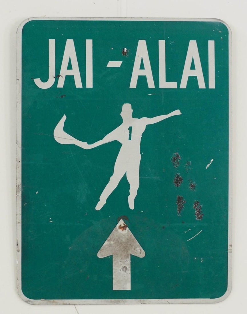 "Jai-Alai" Metal Sign: 24" x 18" 