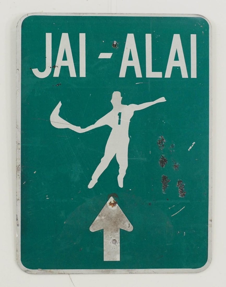 "Jai-Alai" Metal Sign - 2
