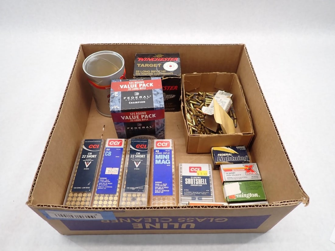 (1600+/-) .22 Cartridges: LR, Short, Shot 