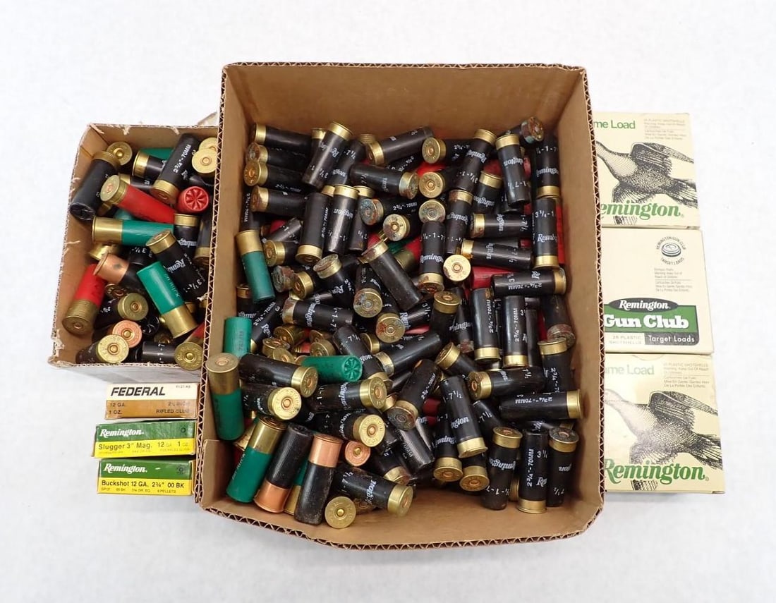 (306) 12 Ga. Shotgun Shells: some slugs, some paper, some are corroded 
