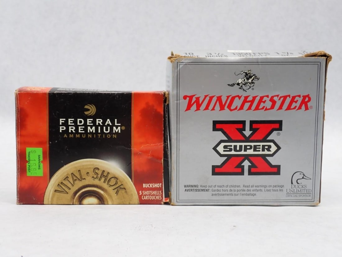 (25) 10 Ga. Shotgun Shells: (23) steel shot & (2) slugs 