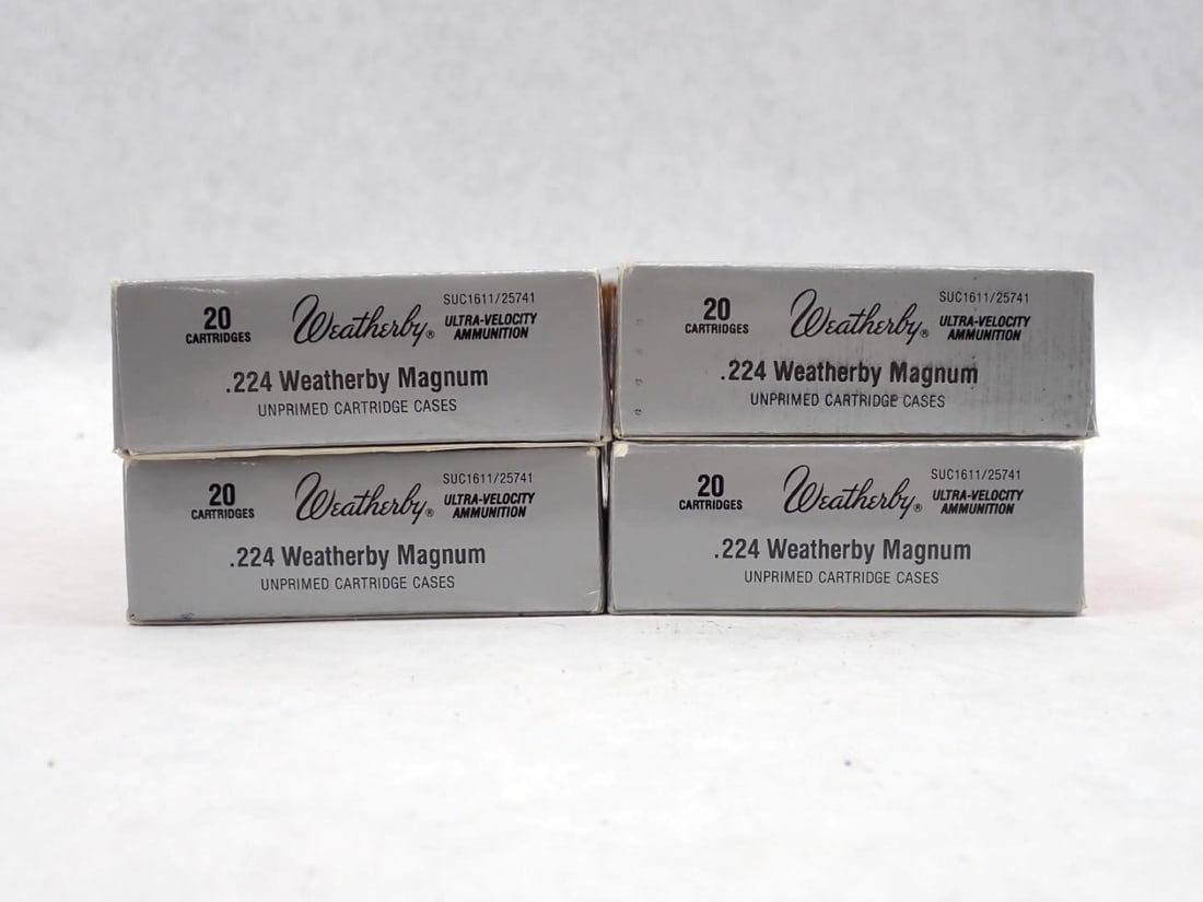(4) Boxes of Weatherby .224 Weatherby Magnum Brass - 2