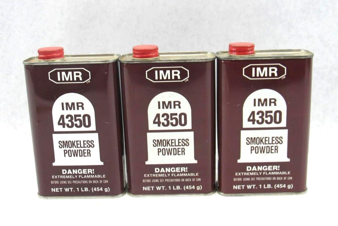 2.5lbs. +/- IMR 4350 Powder: 2.5lbs. +/- IMR 4350 Powder 