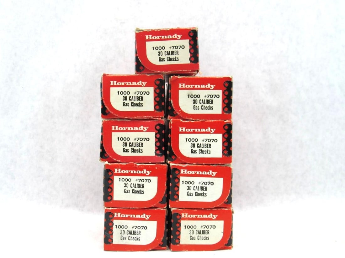 (8+) Boxes of Hornady .30 Cal. Gas Checks: (8+) Boxes of Hornady .30 Cal. Gas Checks 